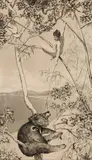 Max Klinger, Bär und Elfe (Bear and Elf), Etching with aquatint