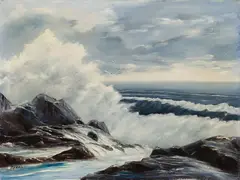 Dot Jerna, "The Breakers" July, 1970, Oil on canvasboard