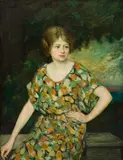 Pauline Palmer, Portrait of a Woman in Green, Oil on canvas