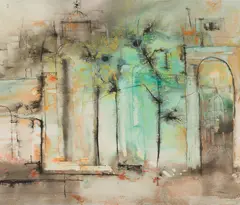 Arches by William Thon, Watercolor on paper, sold Aug 2023