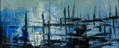 Reuben Tam, Blue Harbor (Maine), Oil on masonite