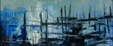 Reuben Tam, Blue Harbor (Maine), Oil on masonite