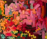 Lynne Mapp Drexler, Keller Fair Racetrack, 1959, Oil on canvas