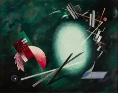 Rolph Scarlett, Green Universe, Mixed media on paperboard laid to panel