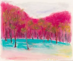 Magenta by Wolf Kahn, Pastel on paper, sold Aug 2023