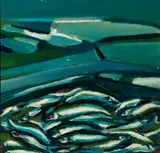 Arthur DiMambro, Blue Smelts, Oil on panel