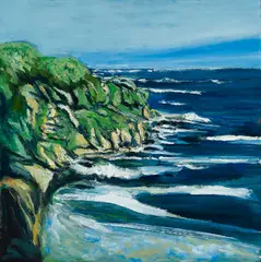 Arthur DiMambro, Rocky Maine Coast, Oil on masonite