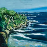 Arthur DiMambro, Rocky Maine Coast, Oil on masonite