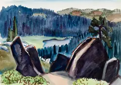William Muir, Rocks, Glacier National Park, 1941, Watercolor on paper