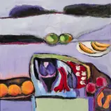 Arthur DiMambro, Still Life in Lavender Landscape, 2002, Oil on panel