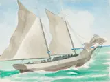 Emilio Sánchez Font, Sailboat, Watercolor on paper
