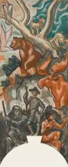 James Daugherty, "The Scouts" Mural Study, Pastel on paper