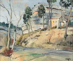 Landscape in Provence by Constantine Kluge, Oil on canvas, sold Aug 2023