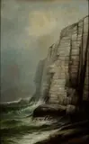 George M. Hathaway, Storm off Whitehead, Cushing Island, Oil on panel