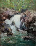 Henry Hobart Nichols, Mountain Brook, Oil on panel