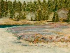 Riverside by William James Glackens, Oil on canvas, sold Aug 2023