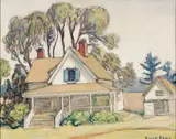 Russell Cheney, Shenstone Gardens, Oil on masonite