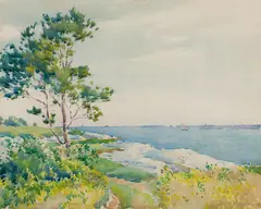 Edward Dufner, Boothbay Harbor, Watercolor on paper