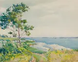 Edward Dufner, Boothbay Harbor, Watercolor on paper