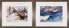 James Floyd Clymer, Two Works, Watercolor on paper