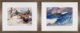 James Floyd Clymer, Two Works, Watercolor on paper
