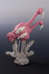 Amos Ferguson, Two Flamingos, Plaster, steel and enamel