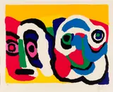 Deux Têtes by Karel Appel, Colored lithograph, sold Aug 2023