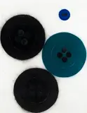 Donald Sultan, "Two Blacks a Green and a Blue" December 6, 1995, Conte Crayon on paper.