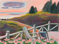 Elena Jahn, "McCartin's Porch" Monhegan, Oil pastel on paper