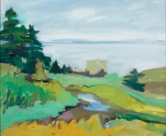 Elena Jahn, Jamie's House, Monhegan, 1972, Oil on board