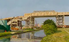 Robert Solotaire, Gowanus Trestle, Oil on canvas
