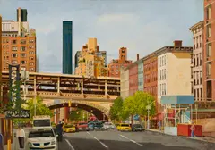 59th Street Bridge 1st Ave by Robert Solotaire, 2006, Oil on canvas, sold Aug 2023