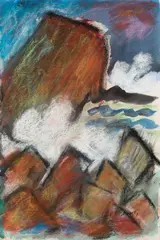 Stormy Day by Leo Brooks, Watercolor and pastel on paper, sold Aug 2023