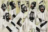 Emily Lansingh Muir, Faces, 1949, Oil on canvas