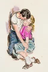 Mitchell Hooks, The Very First Time, Gouache on board