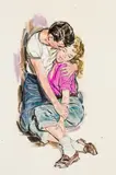 Mitchell Hooks, The Very First Time, Gouache on board