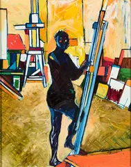 Clary Nelson Cole, Artist at the Easel, 1969, Oil on masonite