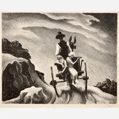 Thomas Hart Benton, Goin' Home, 1937, Lithograph