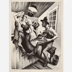I Got a Girl on Sourwood Mountain by Thomas Hart Benton, 1938, Lithograph on paper, sold Aug 2026