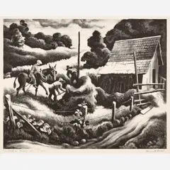 Thomas Hart Benton, Haystack, 1938, Lithograph