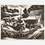 Thomas Hart Benton, Haystack, 1938, Lithograph