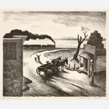 Thomas Hart Benton, Edge of Town, 1938, Lithograph