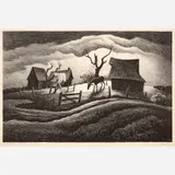 Thomas Hart Benton, Rainy Day, 1938, Lithograph