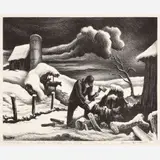Thomas Hart Benton, The Woodpile, 1939, Lithograph