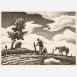 Thomas Hart Benton, The Fence Mender, 1940, Lithograph
