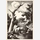 Thomas Hart Benton, Shallow Creek, 1939, Lithograph