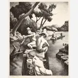 Thomas Hart Benton, Down the River, 1939, Lithograph