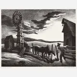 Thomas Hart Benton, Nebraska Evening, 1941, Lithograph on paper