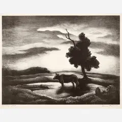 Thomas Hart Benton, Sunset, 1941, Lithograph on paper