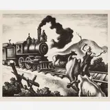 Thomas Hart Benton, Slow Train through Arkansas, 1941, Lithograph on paper